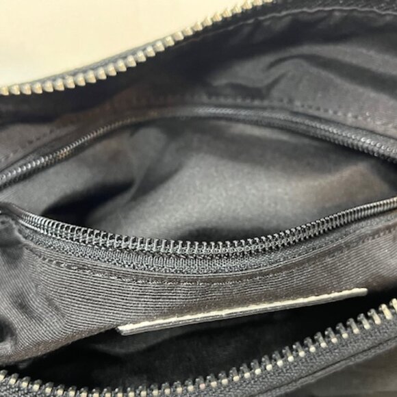 Coach Signature Cs Black Canvas Hobo Shoulder Zip Bag w/Turn Lock EUC - Picture 8 of 16